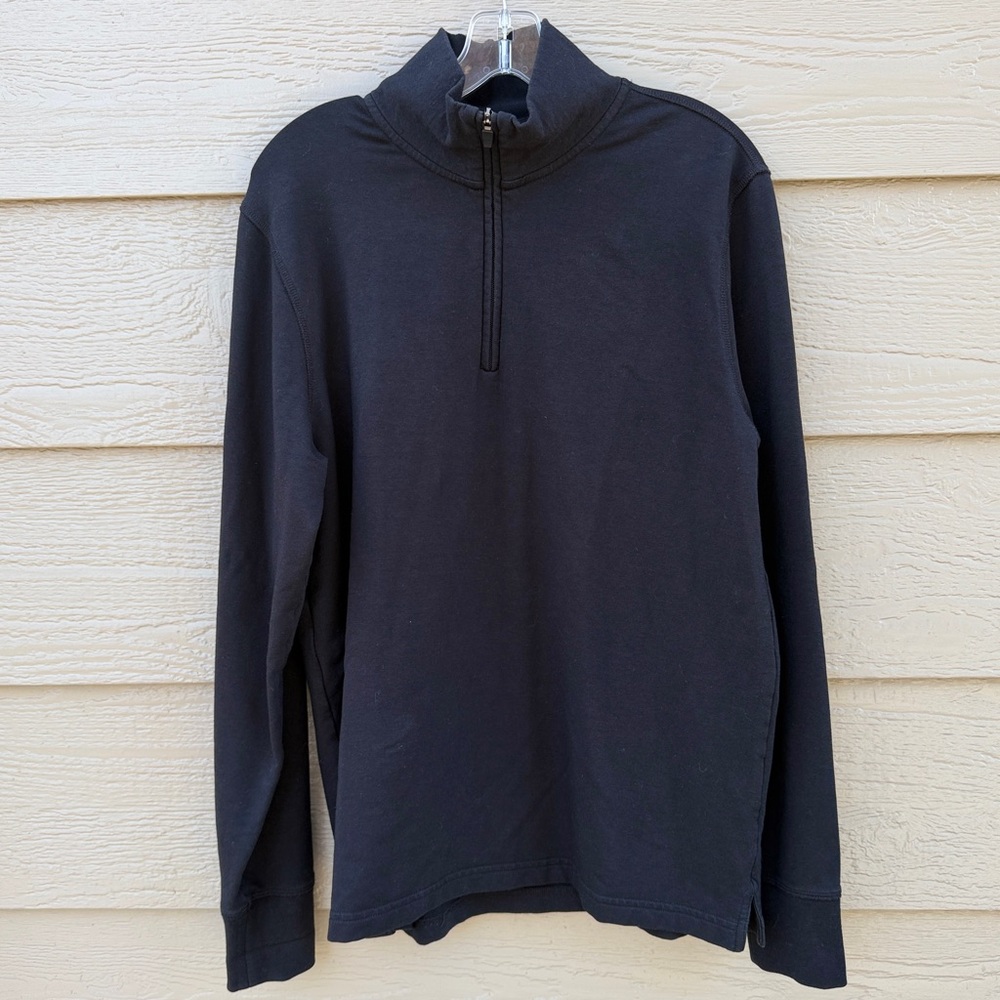 Foreign Rider Co Canada Black 1/4 Zip Sweatshirt Men Size‎ 2 44” Chest Pullover